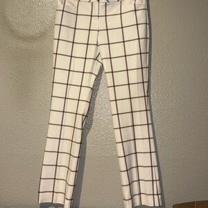 Express Cream and Brown Plaid Trousers